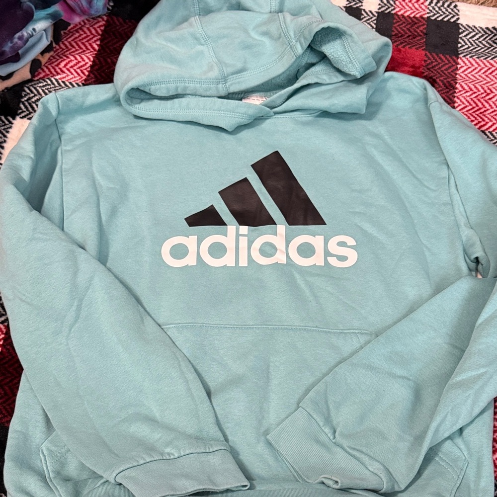 Adidas Aqua Hoodie with Black Logo